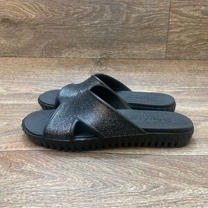 Skechers Foamies Sepulveda-High Class Sandal Sz 7 NWT Black Dazzled Platform